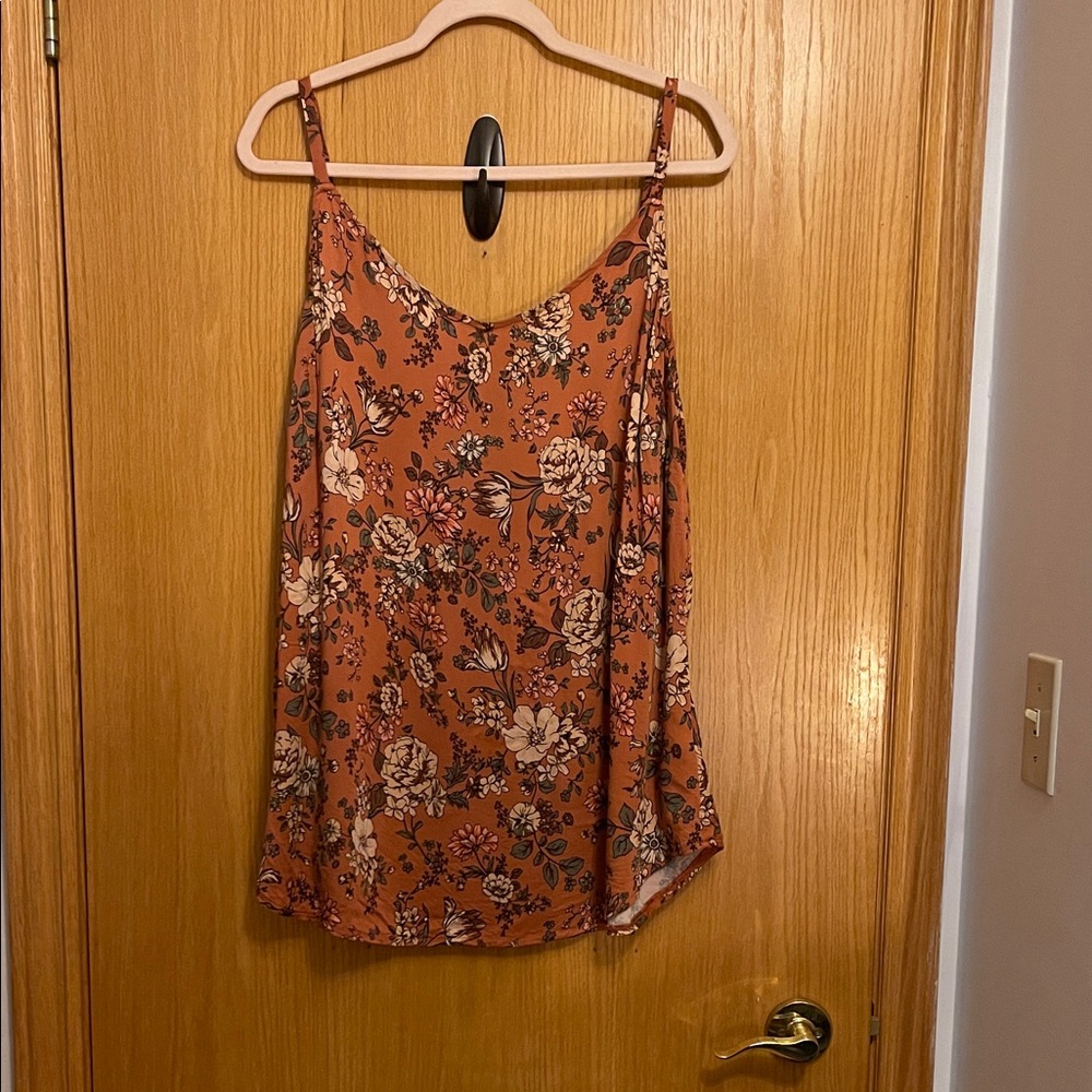 Torrid 2X 3X Ava Stretch Challis Floral Print Women's Cami - Orange